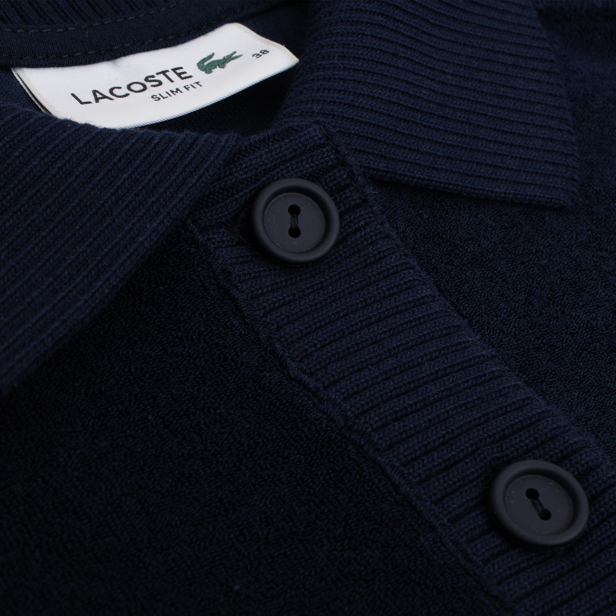 Ladies Lacoste Slim Fit Terry Towelling Polo Shirt Navy